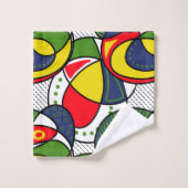 レッドイエローブルーグリーンビーチボール バスタオルセット (ウォッシュタオル)