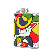 レッドイエローブルーグリーンビーチボール フラスク (左)