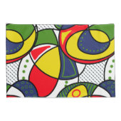 レッドイエローブルーグリーンビーチボール 枕カバー (裏面-右)