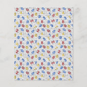 レッドイエローブルーナンバー白黒スクラップブック紙 (正面)