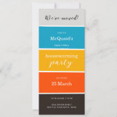 レッドイエローブルーハウスウォーミングパーティの招待状 招待状 (正面)