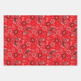 レッドイエローブルーバンダナクラシックパターンおもしろい ラッピングペーパーシート