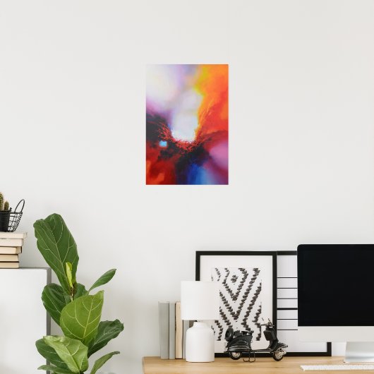 レッドイエローブルー抽象芸術表現主義絵画の ポスター (ホームオフィス)