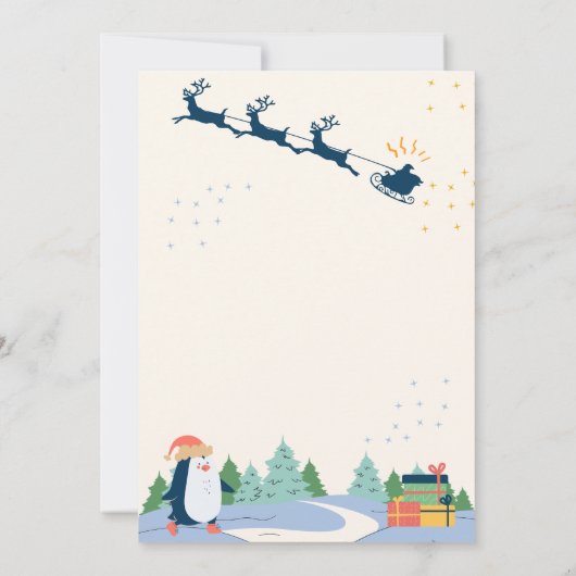 レッドイエローミニマモダンリストのメリークリスマス 招待状 (裏面)