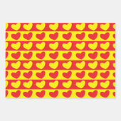 レッドイエローラブハート ラッピングペーパーシート (正面3)