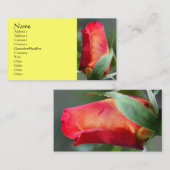 レッドイエローローズバドフラワービジネスカード 名刺 (正面/裏面)