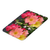 レッドイエローローズフラワーフローラ誕生日バラ マグネット (左側)