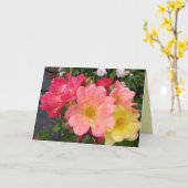 レッドイエローヴィンテージバラバラフラワーズ誕生日 カード (黄色い花)