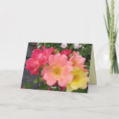 レッドイエローヴィンテージバラバラ花誕生日車 カード (裏面)