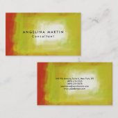 レッドイエロー抽象芸術アートプレーンモダンフェミニン 名刺 (正面/裏面)