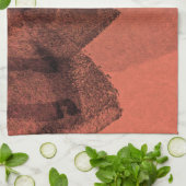 レッドイエロー絵画抽象芸術のブラシデジタルアート キッチンタオル (折り畳み)