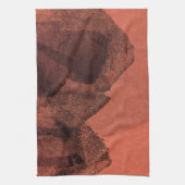 レッドイエロー絵画抽象芸術のブラシデジタルアート キッチンタオル (縦)