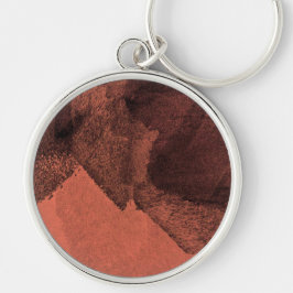 レッドイエロー絵画抽象芸術のブラシデジタルアート キーホルダー