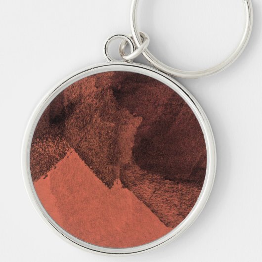 レッドイエロー絵画抽象芸術のブラシデジタルアート キーホルダー (正面)