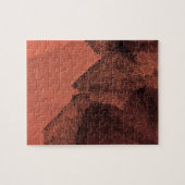 レッドイエロー絵画抽象芸術のブラシデジタルアート ジグソーパズル (横)