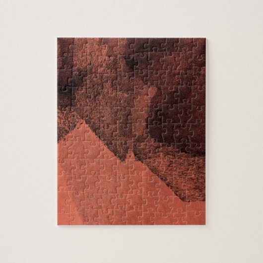 レッドイエロー絵画抽象芸術のブラシデジタルアート ジグソーパズル (縦)