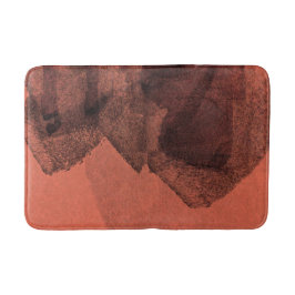 レッドイエロー絵画抽象芸術のブラシデジタルアート バスマット