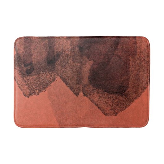 レッドイエロー絵画抽象芸術のブラシデジタルアート バスマット (正面)