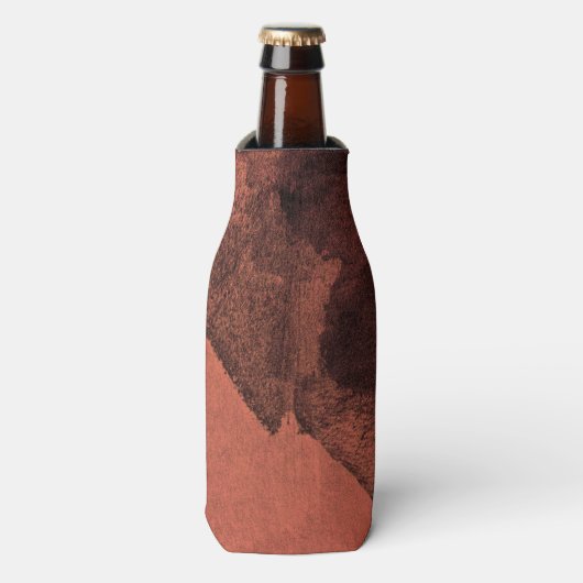 レッドイエロー絵画抽象芸術のブラシデジタルアート ボトルクーラー (ボトル正面)