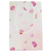 レッドイエロー赤面ピンクピーチバラ花びら ミディアムペーパーバッグ (正面)