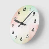 レッドイエロー赤面絞り染め ラウンド壁時計 (傾斜)