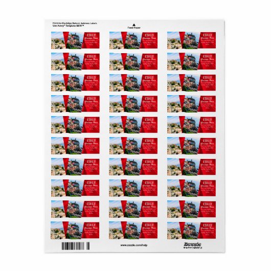 レッドイタリアトレンディーモダン自然ローマ住所 シール (フルシート)