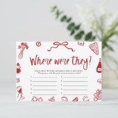 レッドイタリアンどこに彼らはブライダルシャワーゲーム 招待状 (スタンド正面)