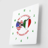 レッドイタリアンUSAカントリー伝統 スクエア壁時計 (傾斜)