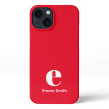 レッドイニシャルモノグラムシンプルレッドモダン