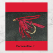 "レッドイビス"クラシックのウェットフライ、フライ・タイイング、フライ・フィッシング ワインラベル (シングルラベル)