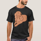 レッドイングリッシュコッカースパニエルイラスト Tシャツ (正面)