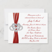 レッドインフィニティハートリハーサルディナー招待状 招待状 (正面)