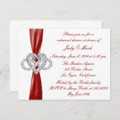 レッドインフィニティハートリハーサルディナー招待状 招待状 (正面/裏面)