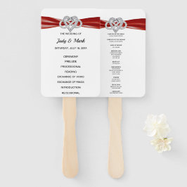 レッドインフィニティハート結婚式 プログラムファン ハンドファン