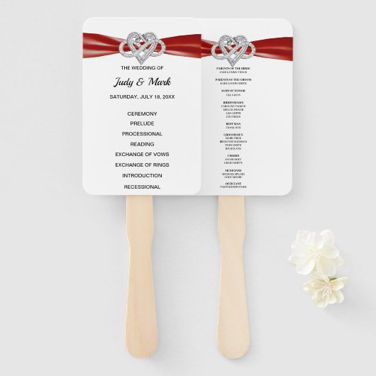レッドインフィニティハート結婚式 プログラムファン ハンドファン (正面&裏面)
