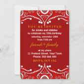 レッドイースタンろうけつ染めトバル誕生日ディナーパーティー 招待状 (裏面)