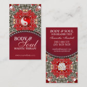 レッドイースタンろうけつ染めニューエイジ陰陽名刺 名刺 (正面/裏面)