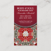 レッドイースタンろうけつ染めニューエイジ陰陽名刺 名刺 (裏面)