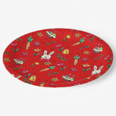 レッドイースターパターン紙プレート ペーパープレート (アングル)