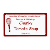 レッドウィスクホームパーソナライズされたメイドフード ラベル (正面)