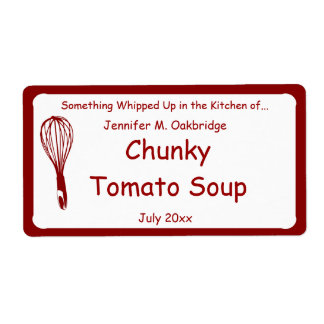 レッドウィスクホームパーソナライズされたメイドフード ラベル