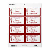 レッドウィスクホームパーソナライズされたメイドフード ラベル (フルシート)