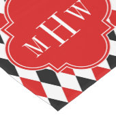 レッドウィットブラックハーレクインレッドクローバー3モノグラム ショートテーブルランナー (コーナー)