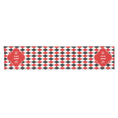 レッドウィットブラックハーレクインレッドクローバー3モノグラム ショートテーブルランナー (横)