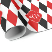 レッドウィットブラックハーレクインレッドクローバー3モノグラム ラッピングペーパー (ロールコーナー)