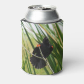 レッドウィングブラックバード – バックヤードバードクーラーボックス 缶クーラー (缶裏面)