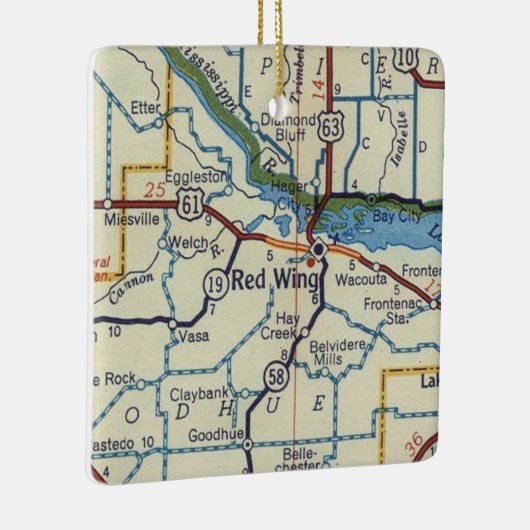 レッドウィングMNヴィンテージマップセラミックオーナメント セラミックオーナメント (右)