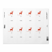 レッドウィンターウッドランドのトナカイ。クリスマス休暇 ラベル (フルシート)