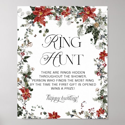レッドウィンターエヴァグリーンリングや輪狩りブライダルシャワーゲーム ポスター (正面)
