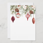 レッドウィンターオーナメントディナークリスマスパーティー 招待状 (裏面)